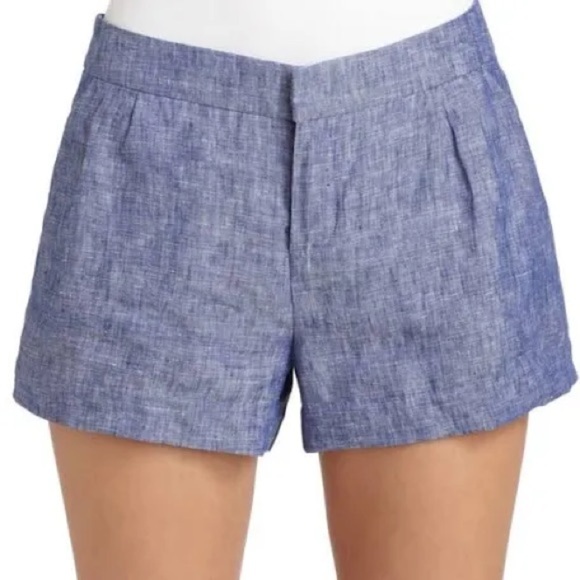 LOFT NWT 4” Linen Blend Shorts in Blue Size 2 - Picture 1 of 10